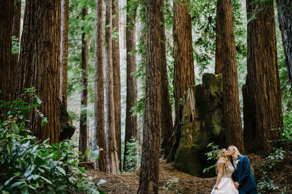 Bride and Groom at the waterfall lodge