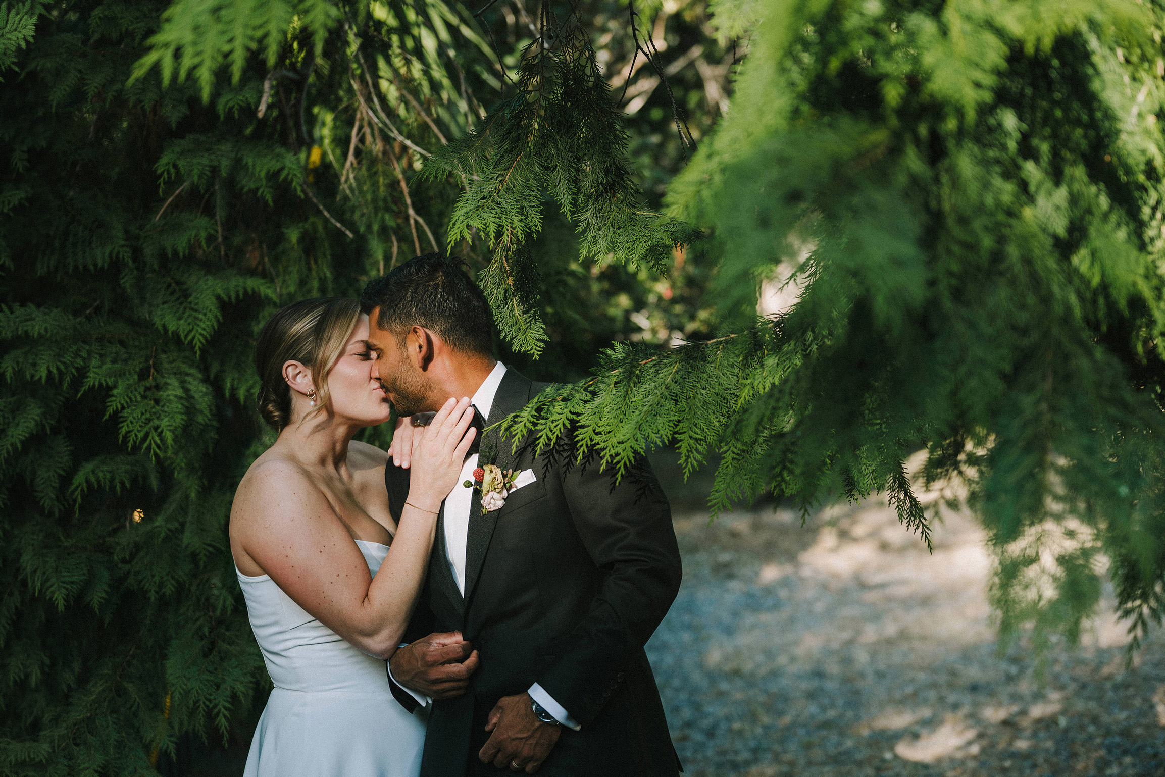 Bride and groom at their Deer Park Villa wedding in Fairfax